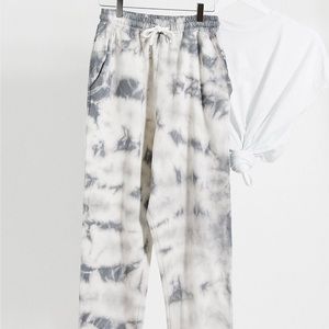 Gray and white asos tie dye jogger sweats